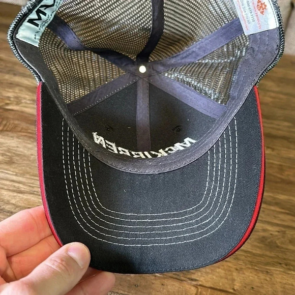 McKibben Powersports men’s ball cap hat velcro black/red max adjustable - Picture 6 of 7